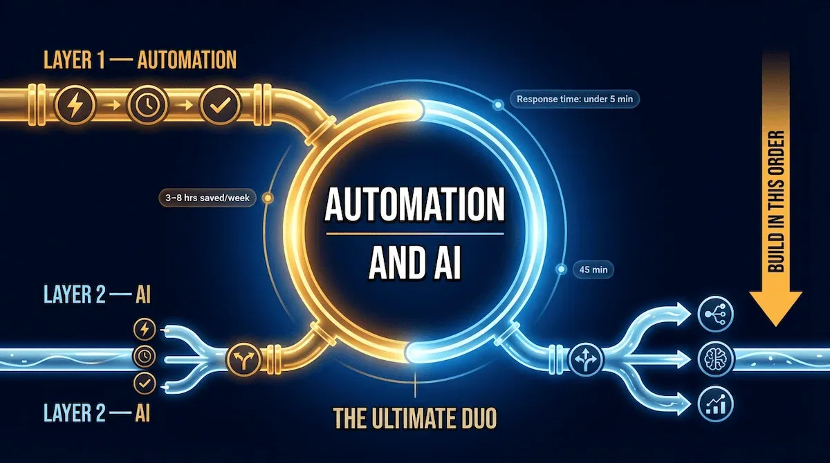 Entrepreneur using automation and AI tools in 2026 to streamline business workflows and save time